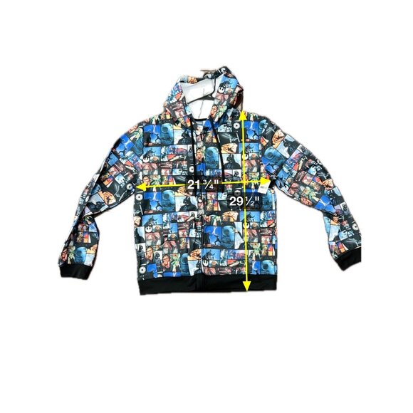 Star Wars Full Zip Long Sleeve Graphic Hoodie Blue Multi Sz 2XL Novelty NWT - Picture 6 of 10